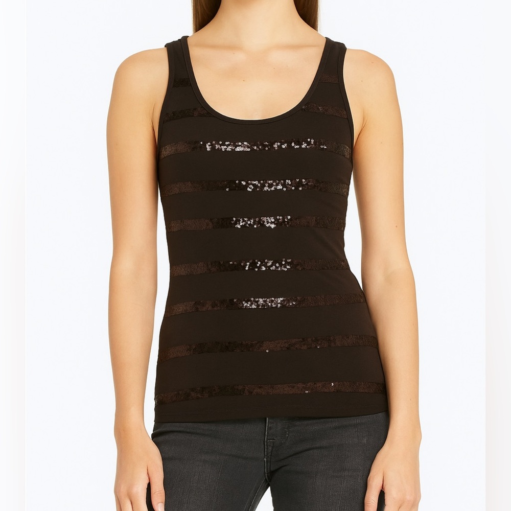 Moda International Black Sequin Tank Top